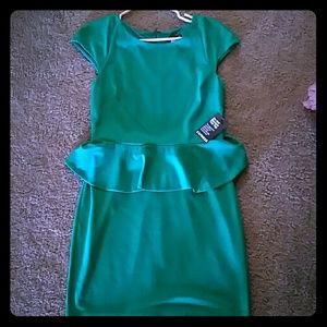 Express brand new green Peplum dress